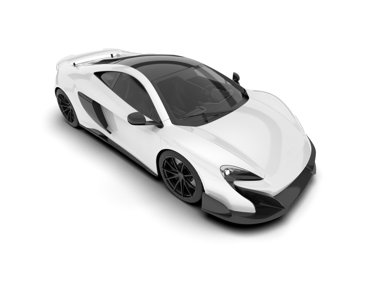 White sport car on transparent background. 3d rendering - illustration png