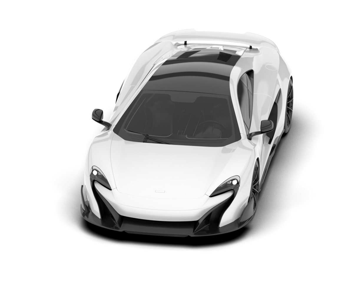 White sport car on transparent background. 3d rendering - illustration png