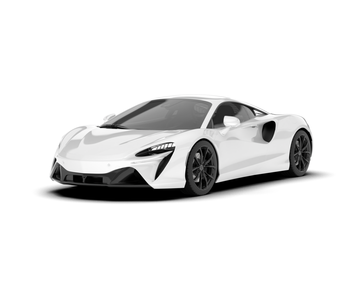 White sport car on transparent background. 3d rendering - illustration png