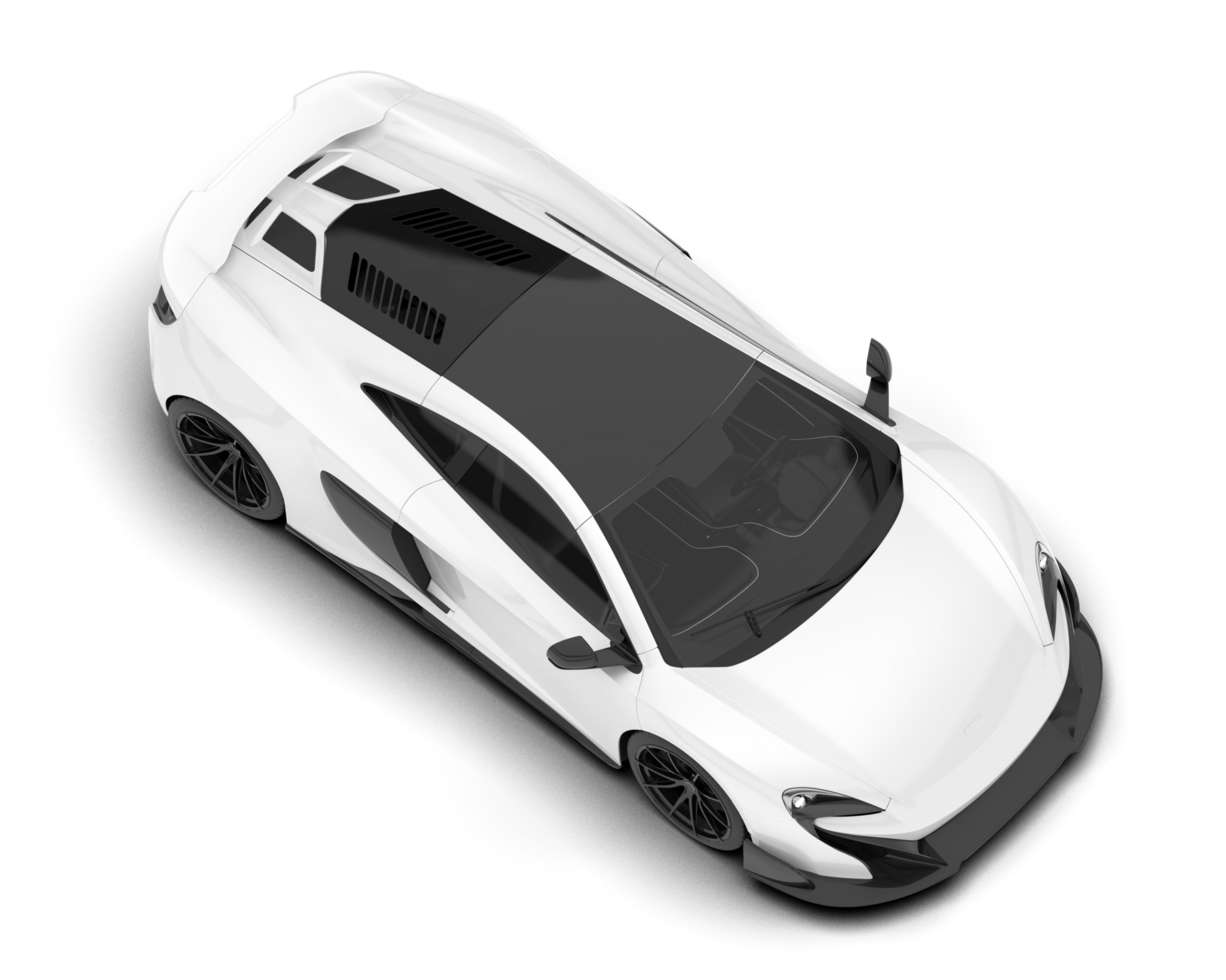 White sport car on transparent background. 3d rendering - illustration png
