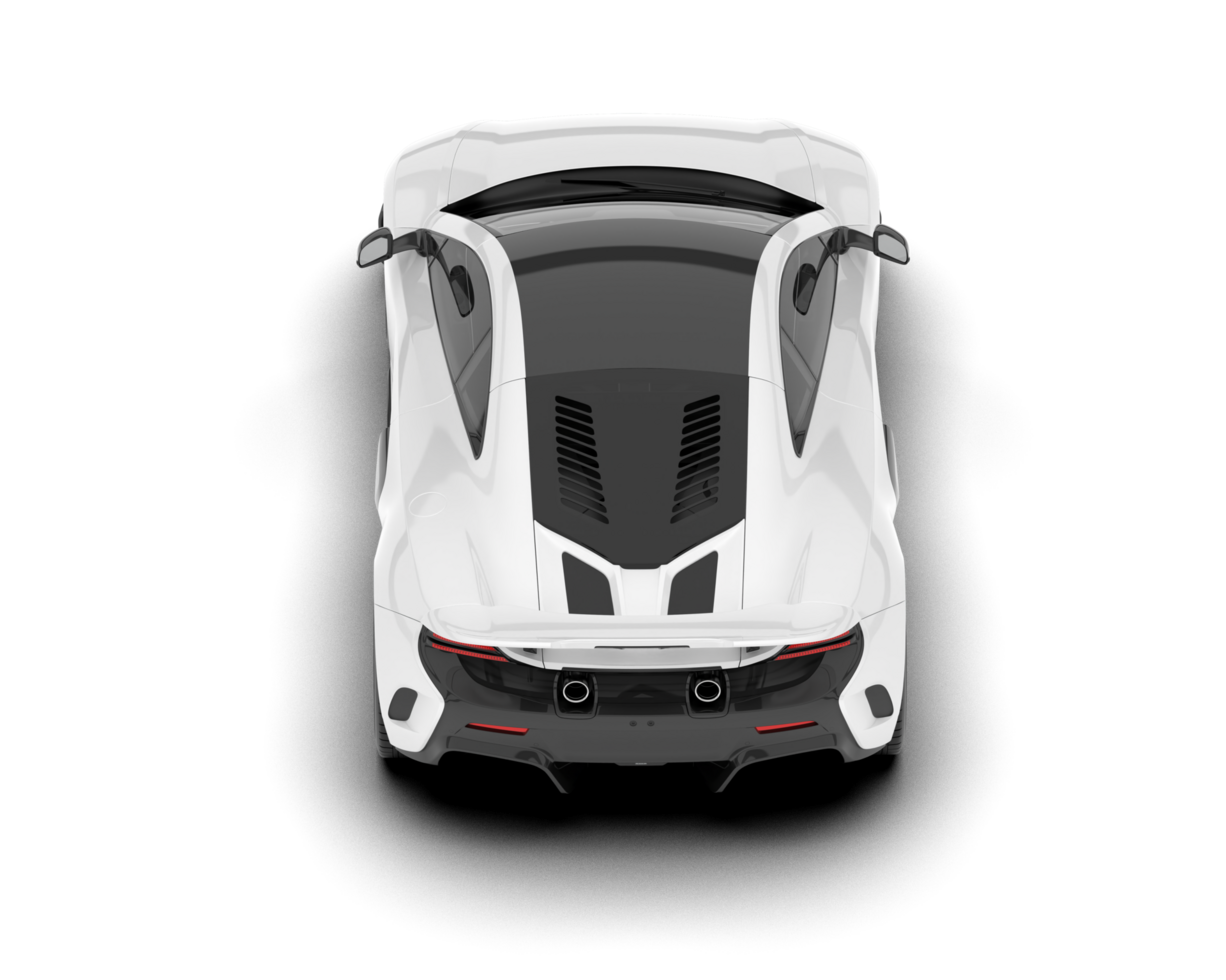 White sport car on transparent background. 3d rendering - illustration png