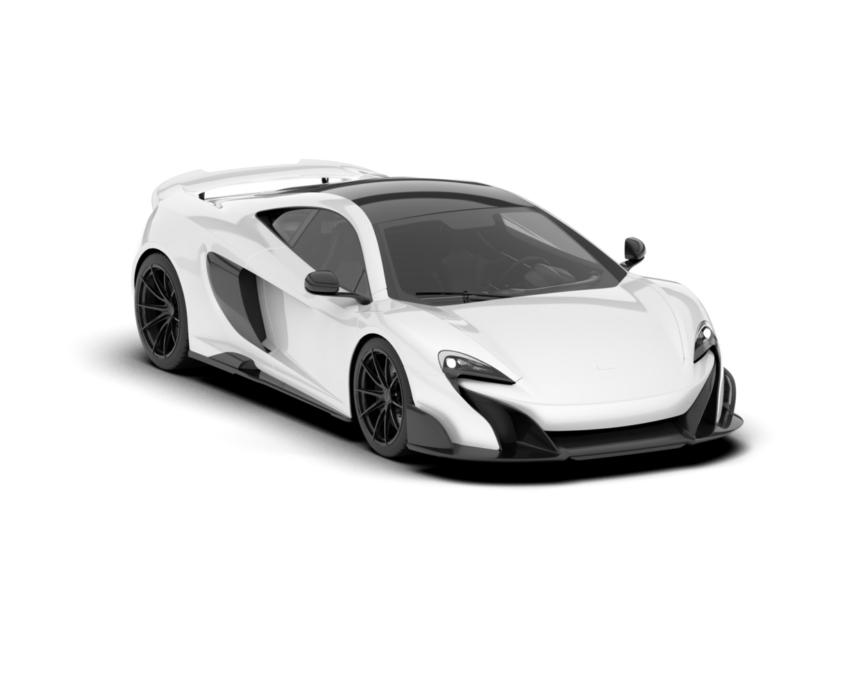 White sport car on transparent background. 3d rendering - illustration png