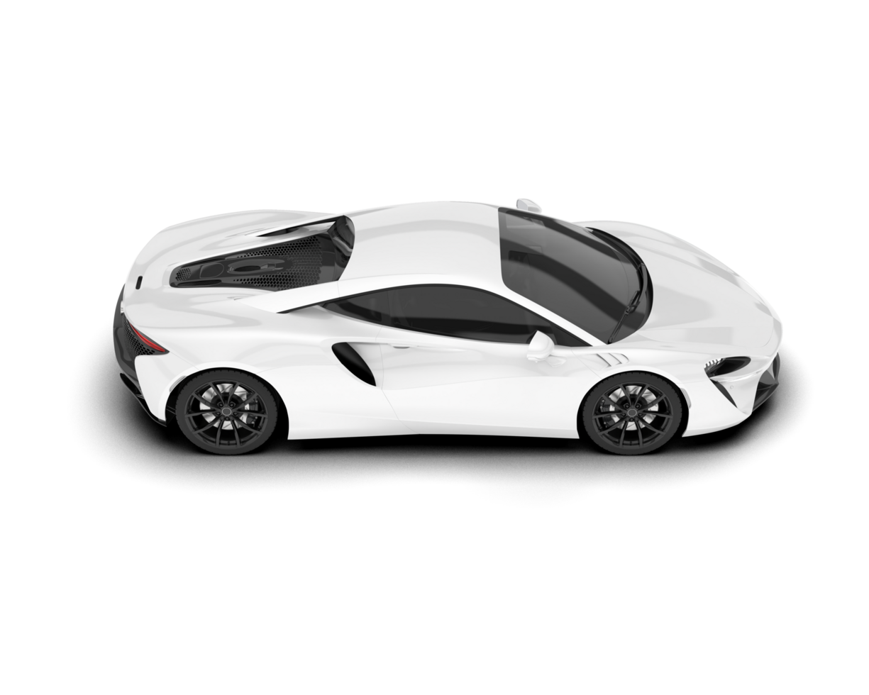White sport car on transparent background. 3d rendering - illustration png