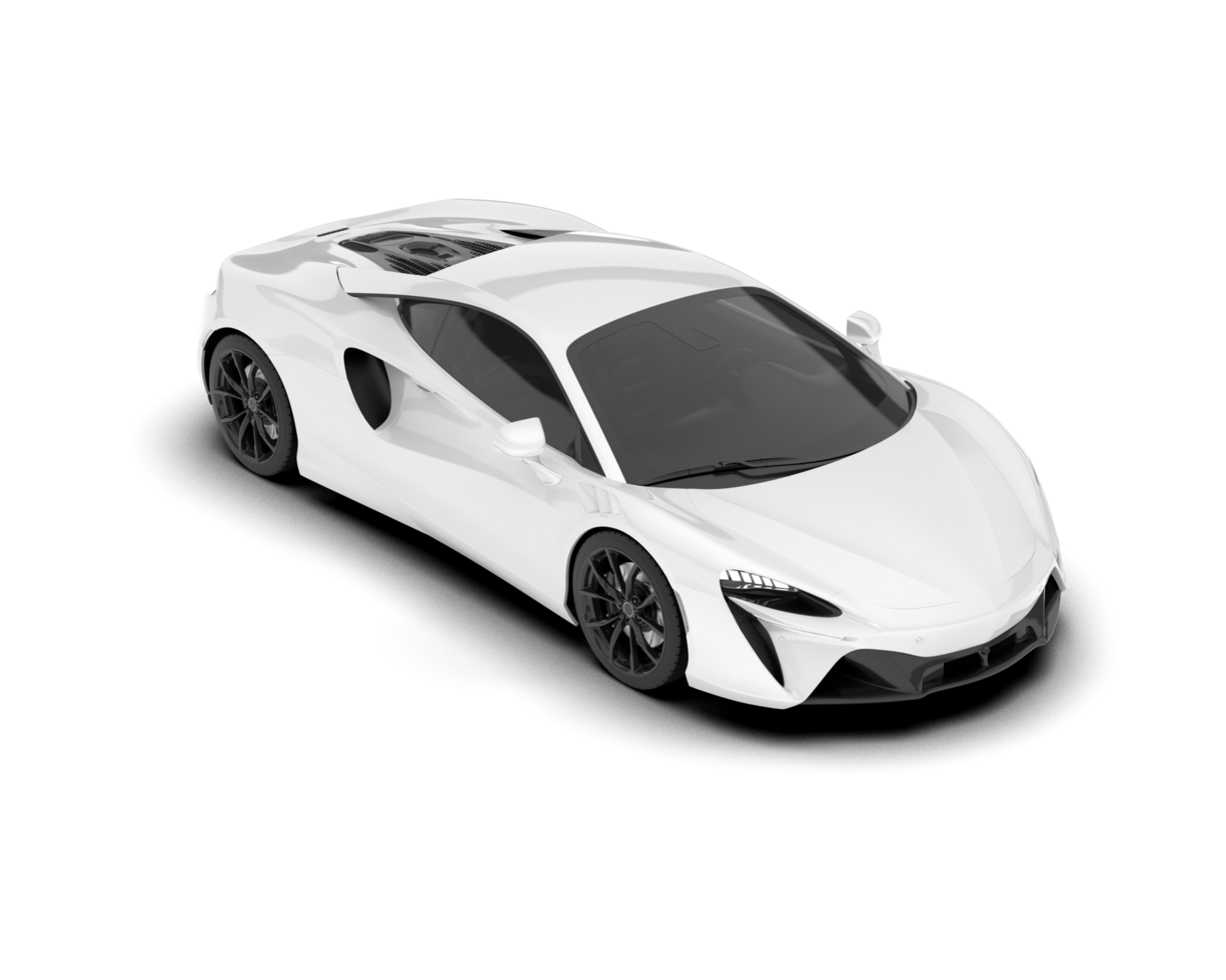 White sport car on transparent background. 3d rendering - illustration png
