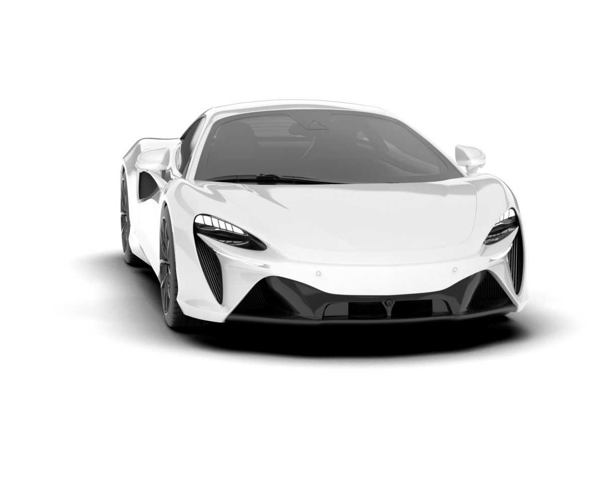 White sport car on transparent background. 3d rendering - illustration png