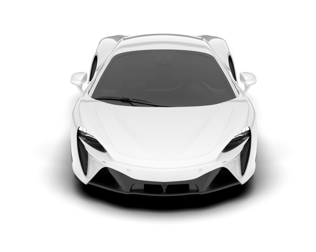 White sport car on transparent background. 3d rendering - illustration png