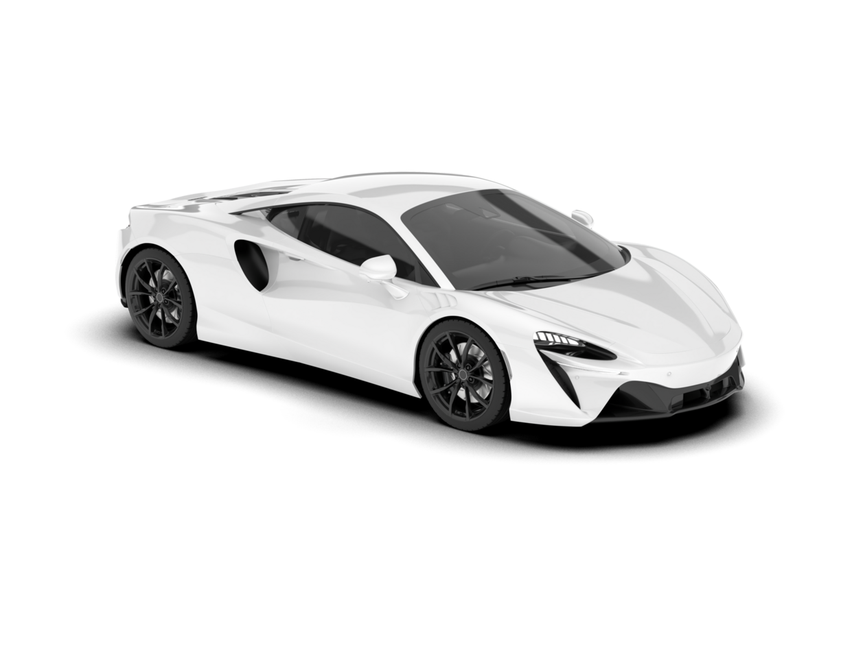 White sport car on transparent background. 3d rendering - illustration png