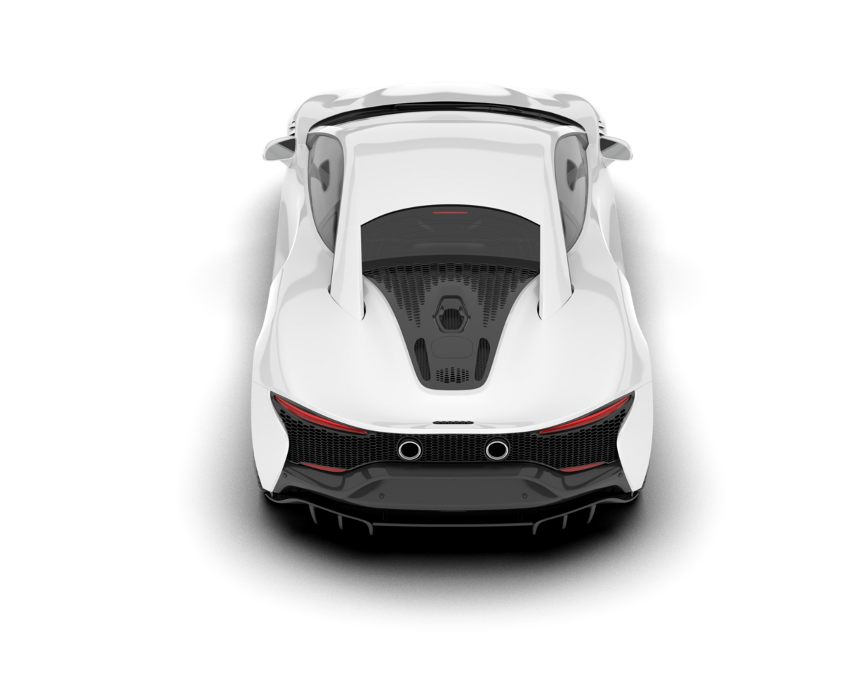 White sport car on transparent background. 3d rendering - illustration png