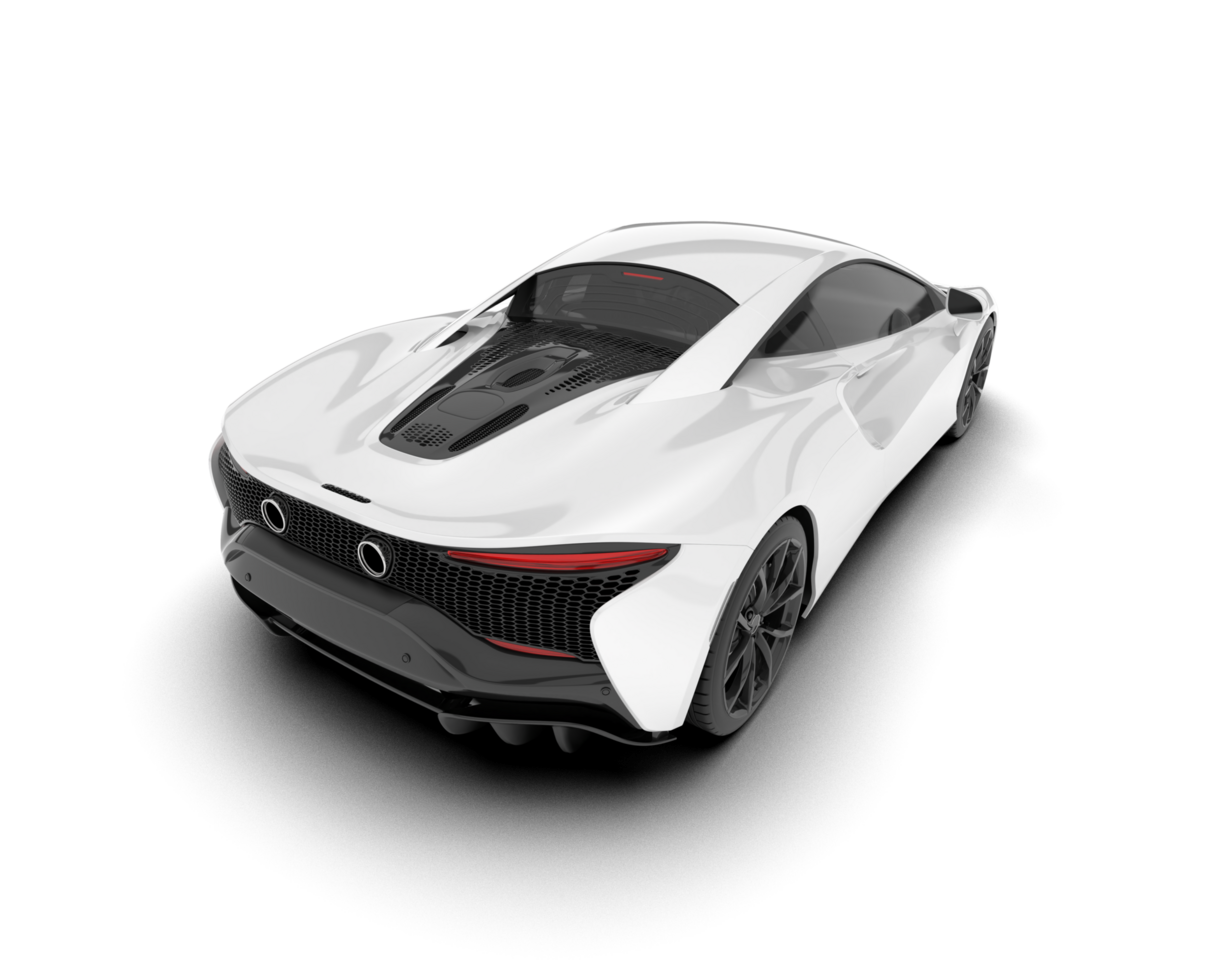 White sport car on transparent background. 3d rendering - illustration png