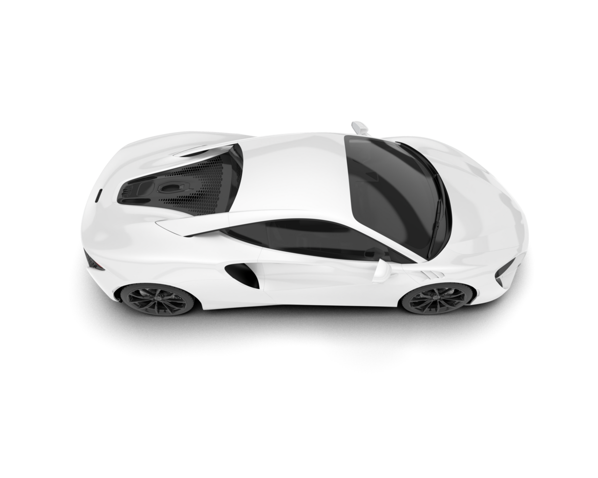 White sport car on transparent background. 3d rendering - illustration png