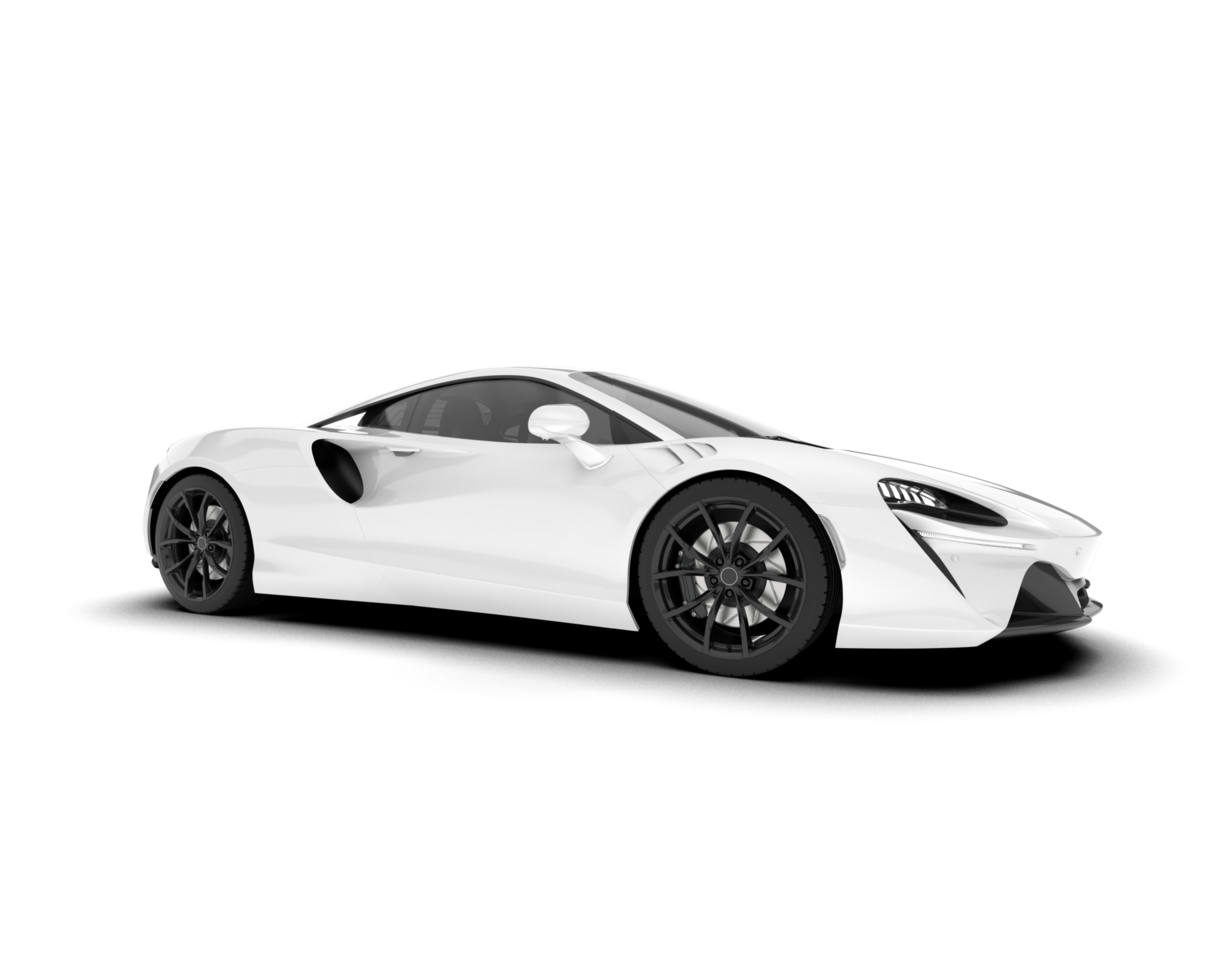 White sport car on transparent background. 3d rendering - illustration png