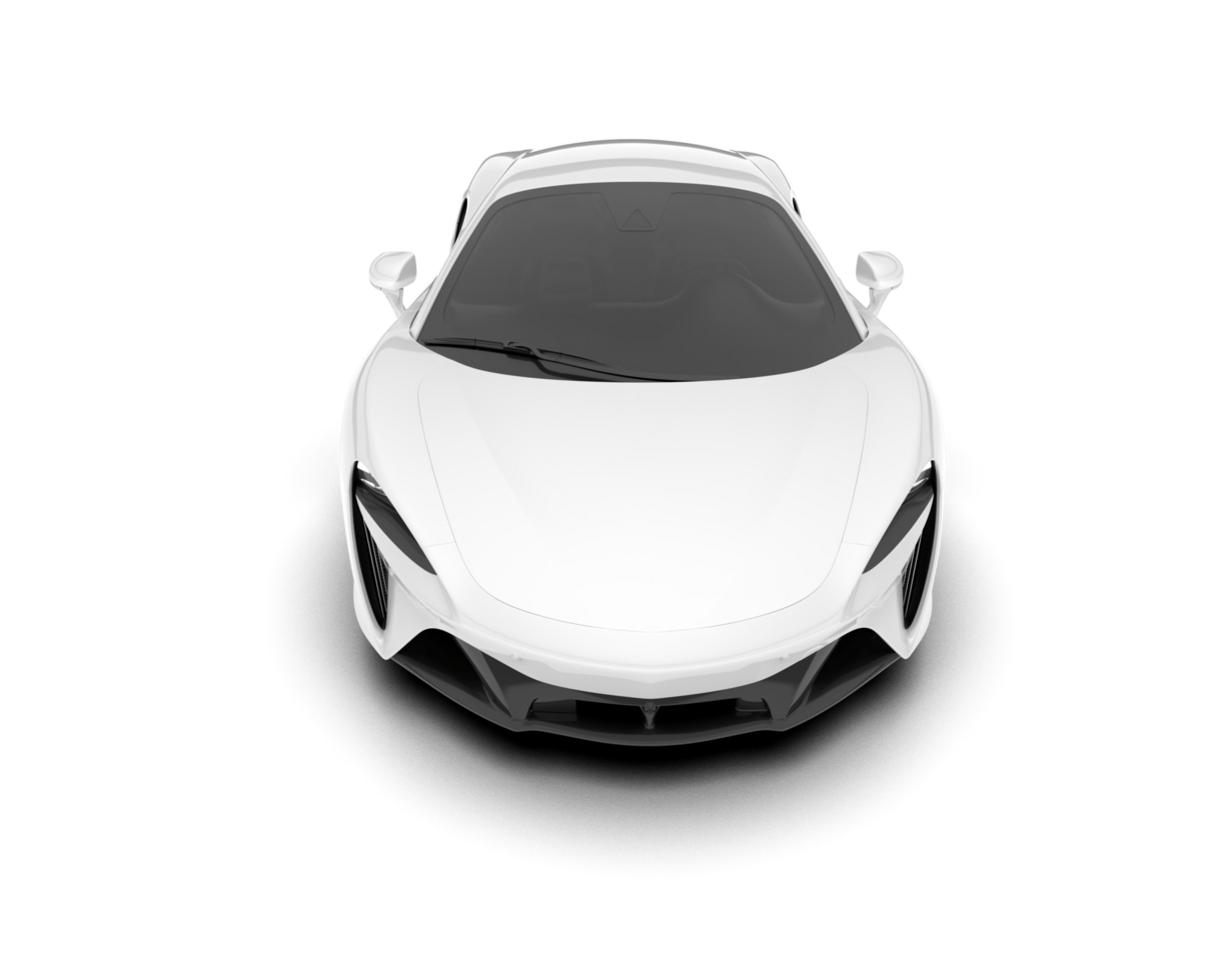 White sport car on transparent background. 3d rendering - illustration png
