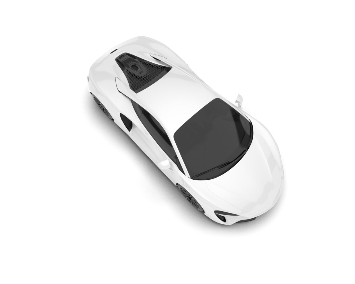White sport car on transparent background. 3d rendering - illustration png