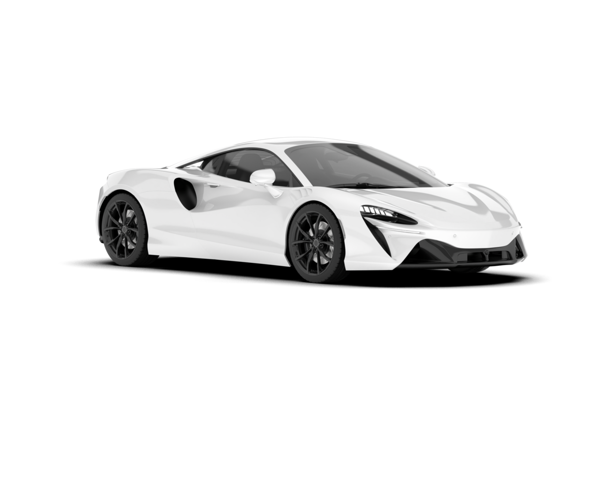 White sport car on transparent background. 3d rendering - illustration png
