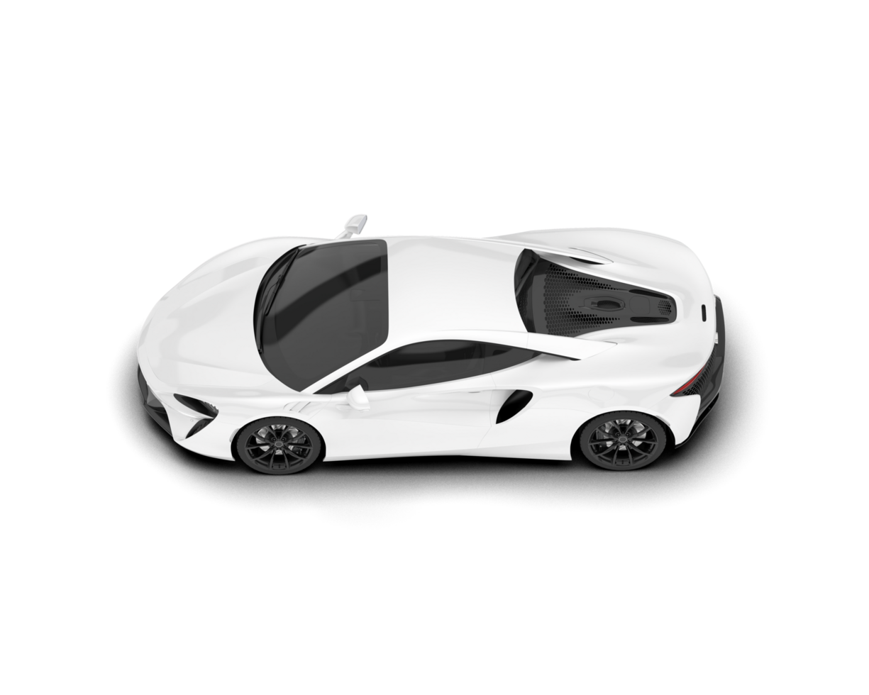 White sport car on transparent background. 3d rendering - illustration png