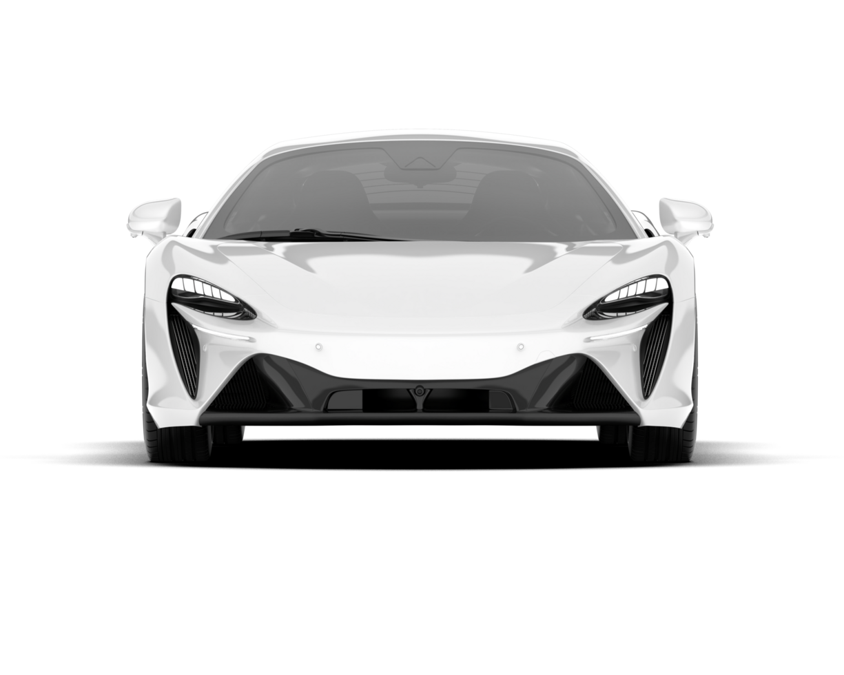 White sport car on transparent background. 3d rendering - illustration png