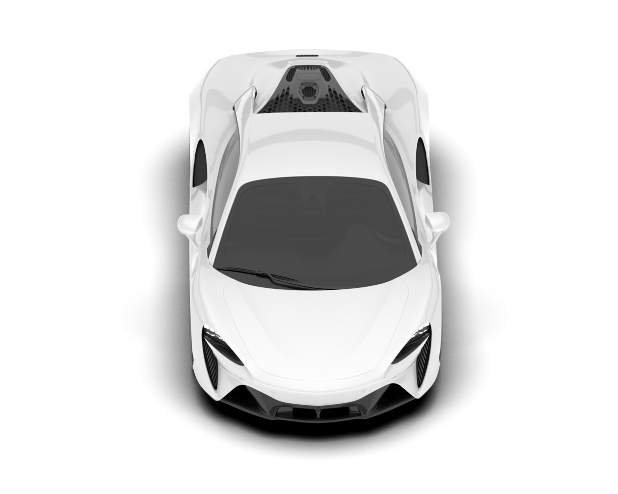White sport car on transparent background. 3d rendering - illustration png