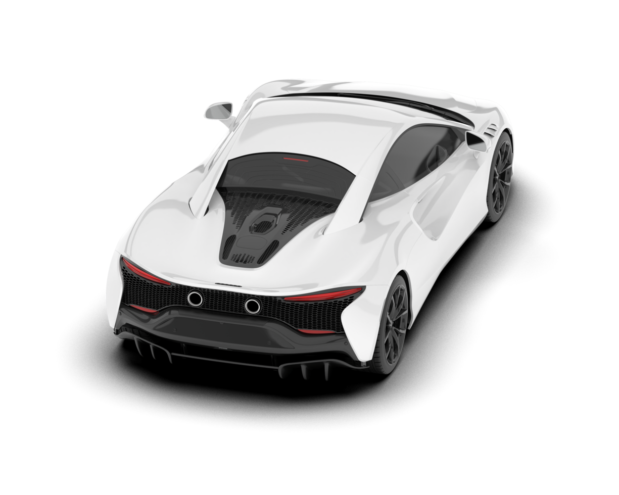 White sport car on transparent background. 3d rendering - illustration png