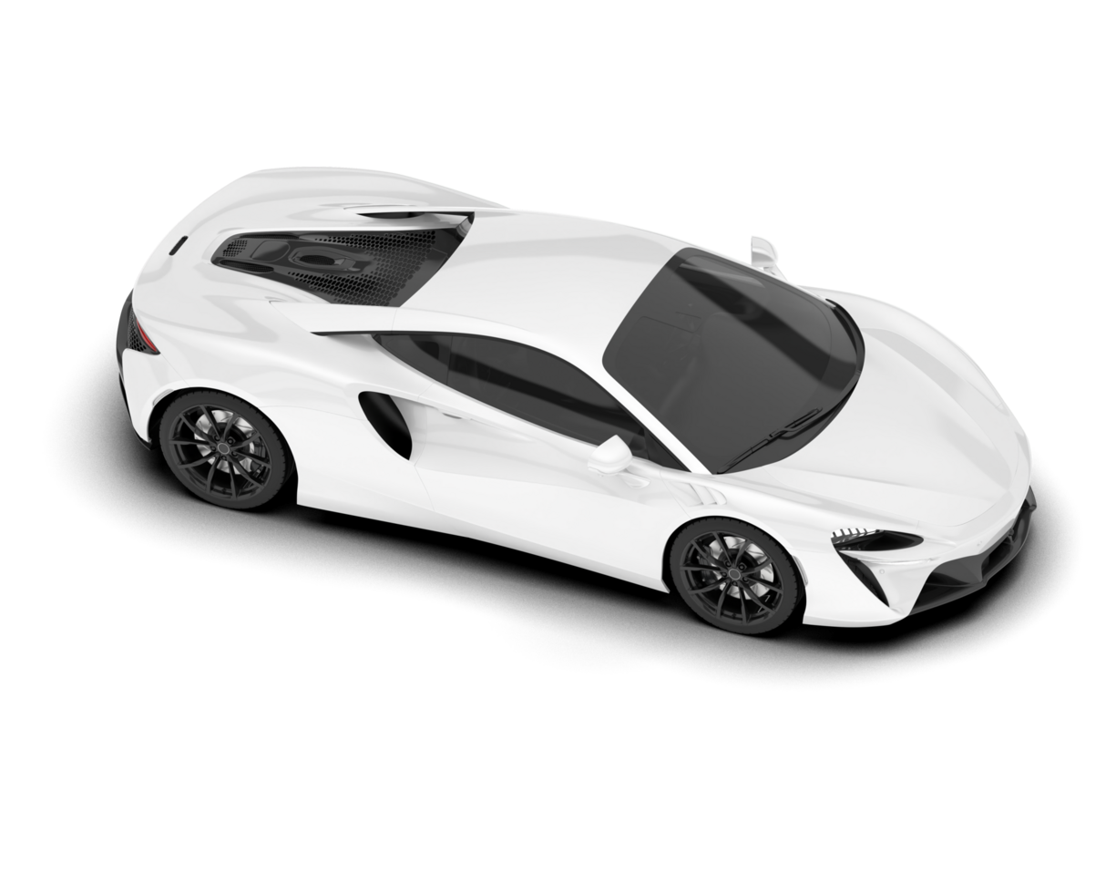 White sport car on transparent background. 3d rendering - illustration png