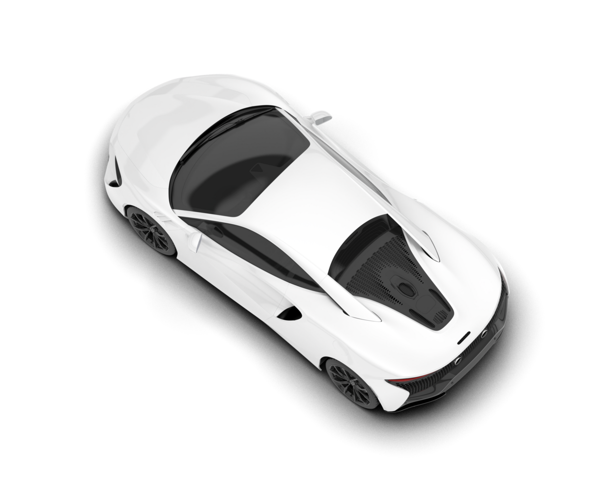White sport car on transparent background. 3d rendering - illustration png