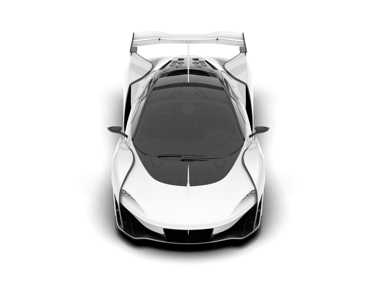 White sport car on transparent background. 3d rendering - illustration png