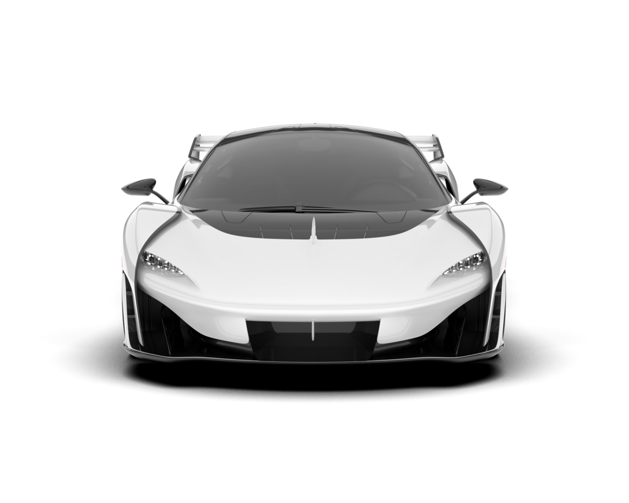 White sport car on transparent background. 3d rendering - illustration png