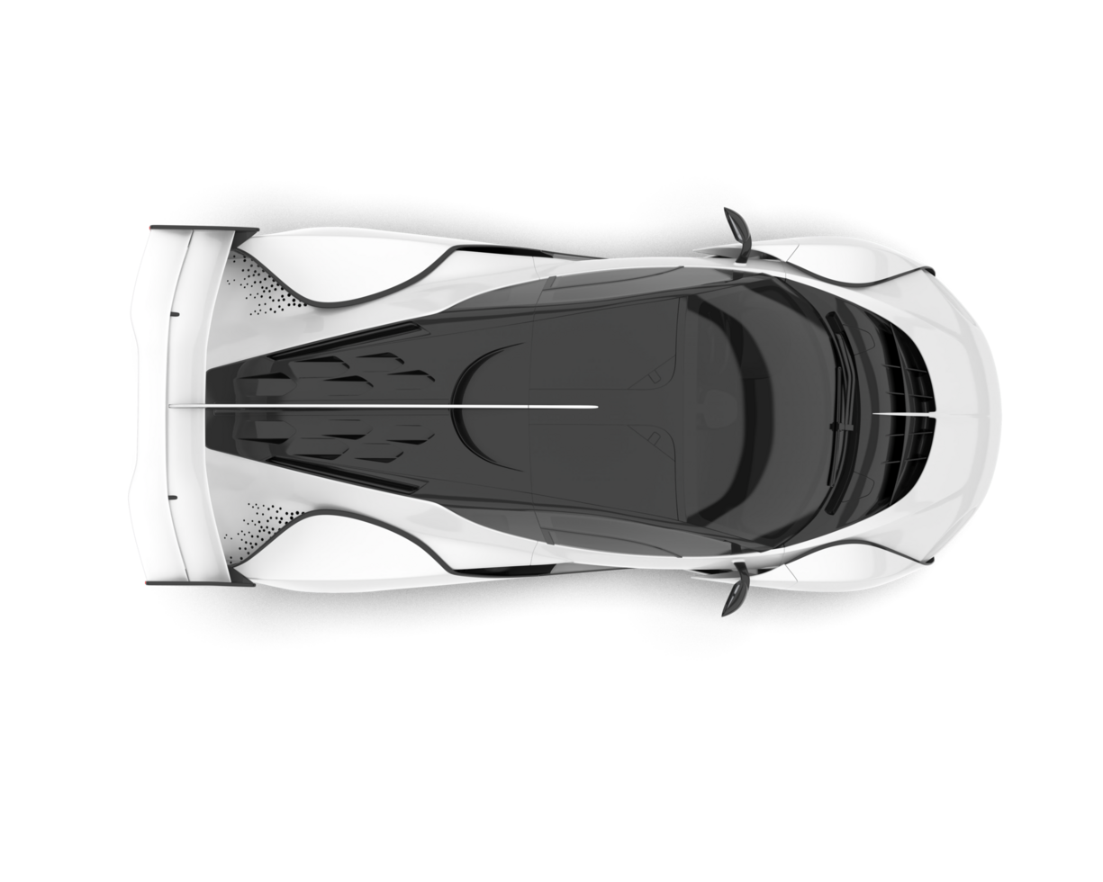 White sport car on transparent background. 3d rendering - illustration png