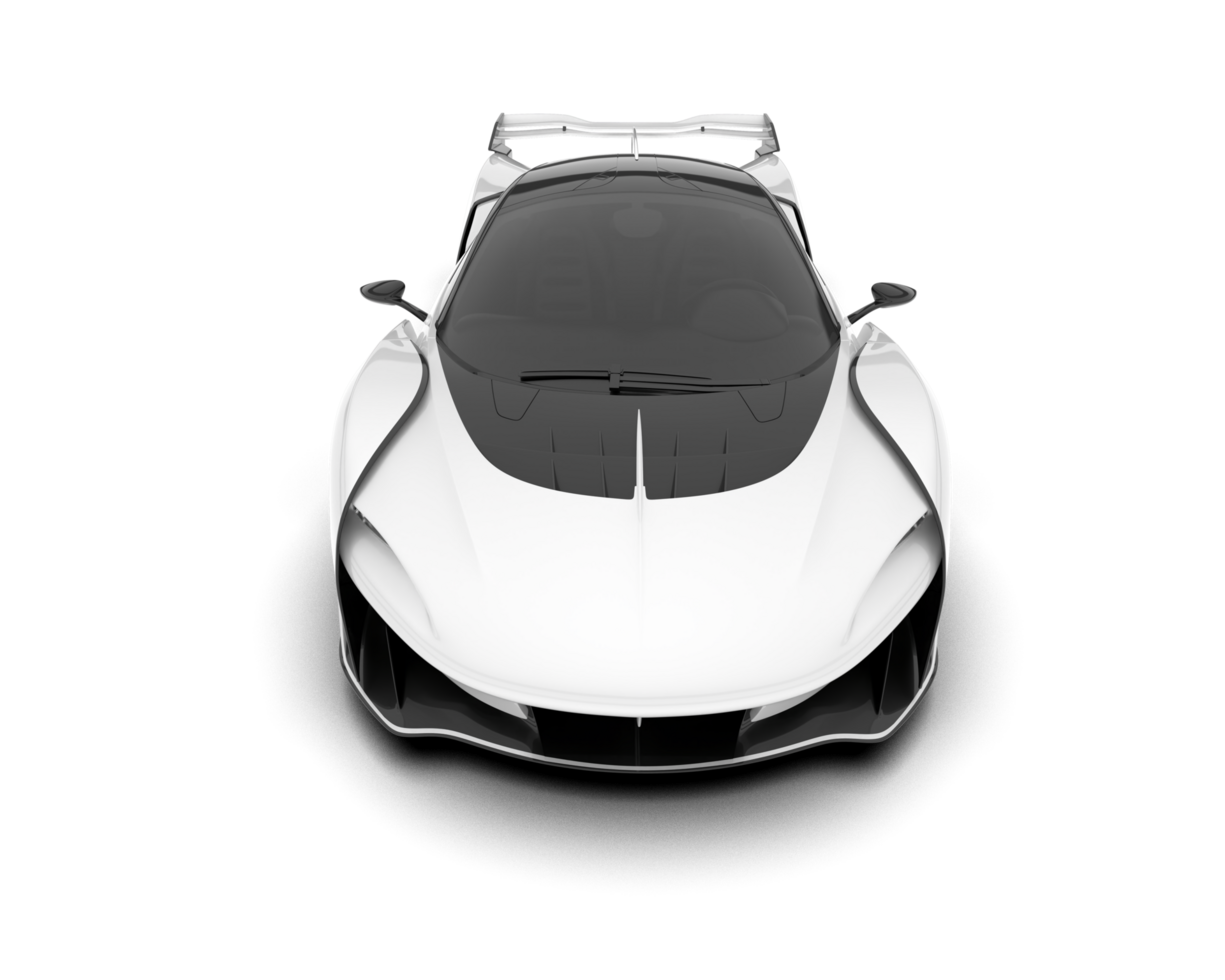 White sport car on transparent background. 3d rendering - illustration png