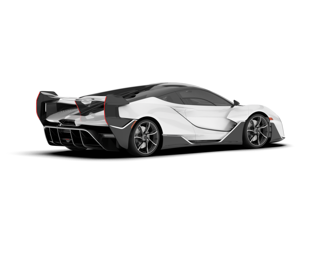 White sport car on transparent background. 3d rendering - illustration png