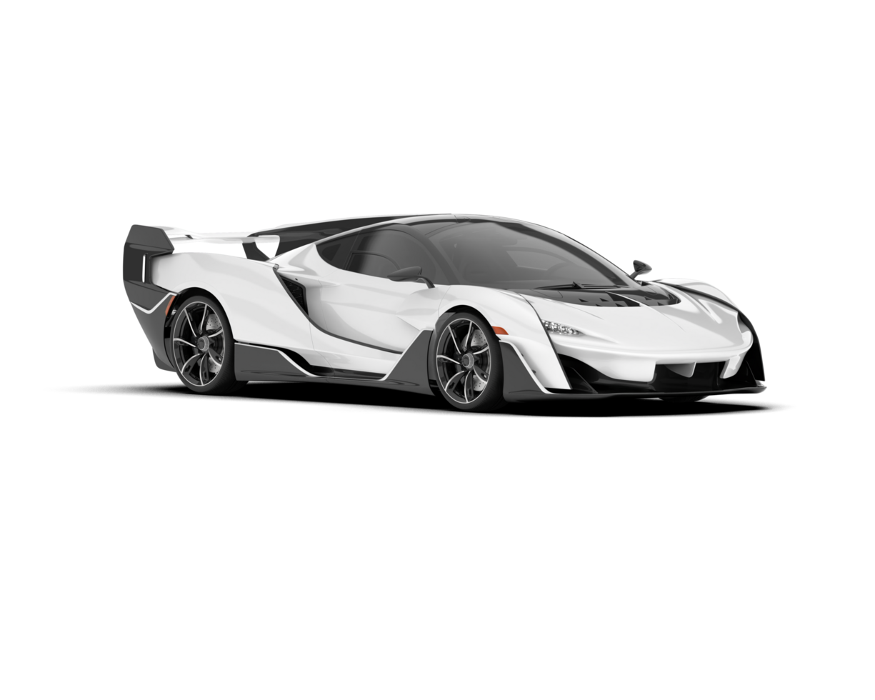 White sport car on transparent background. 3d rendering - illustration png