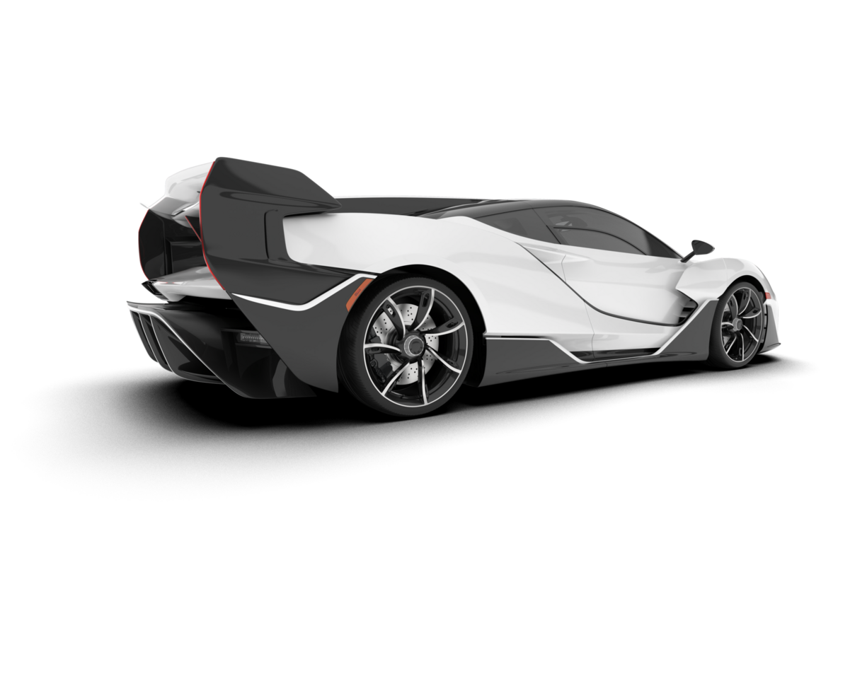 White sport car on transparent background. 3d rendering - illustration png