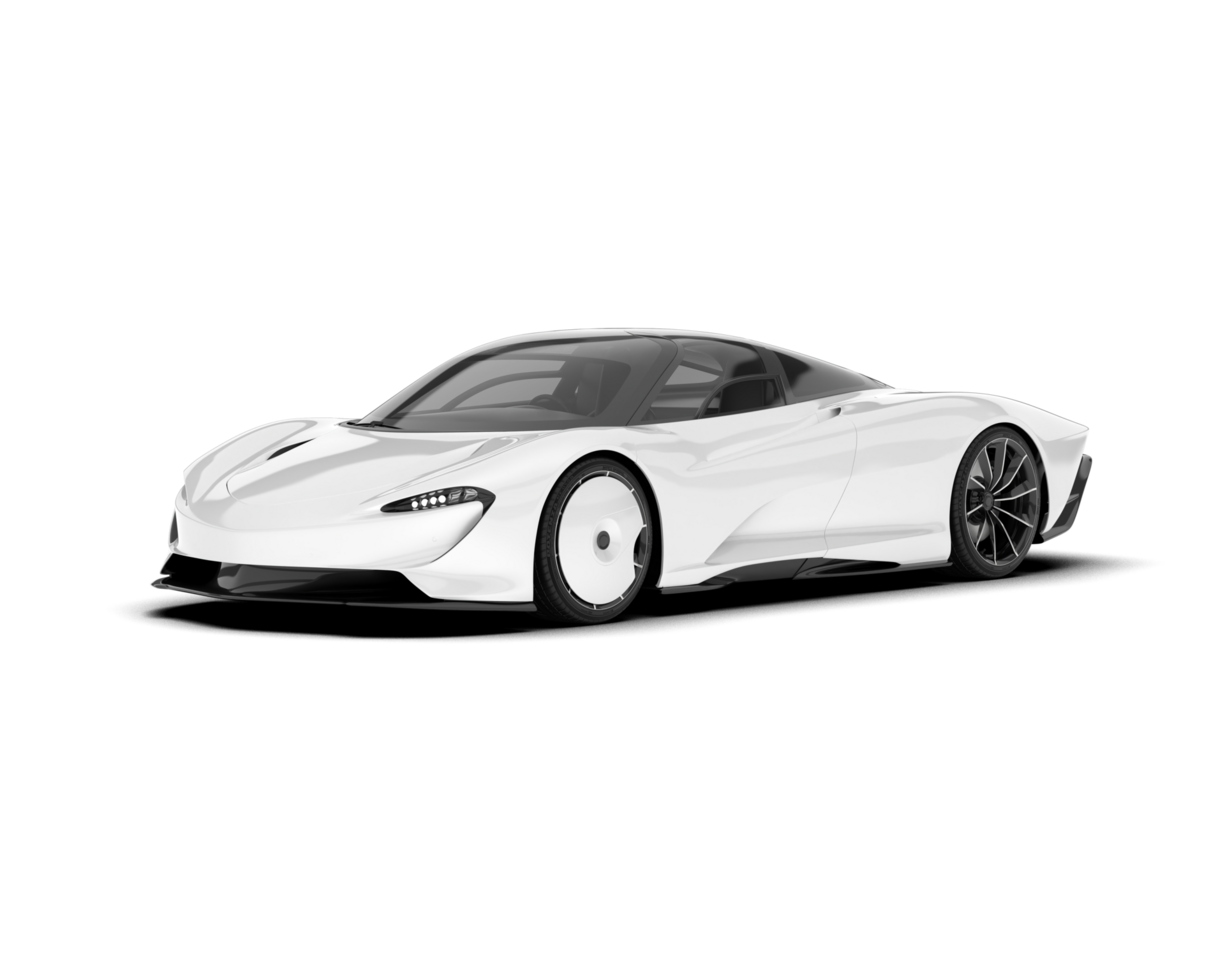 White sport car on transparent background. 3d rendering - illustration png