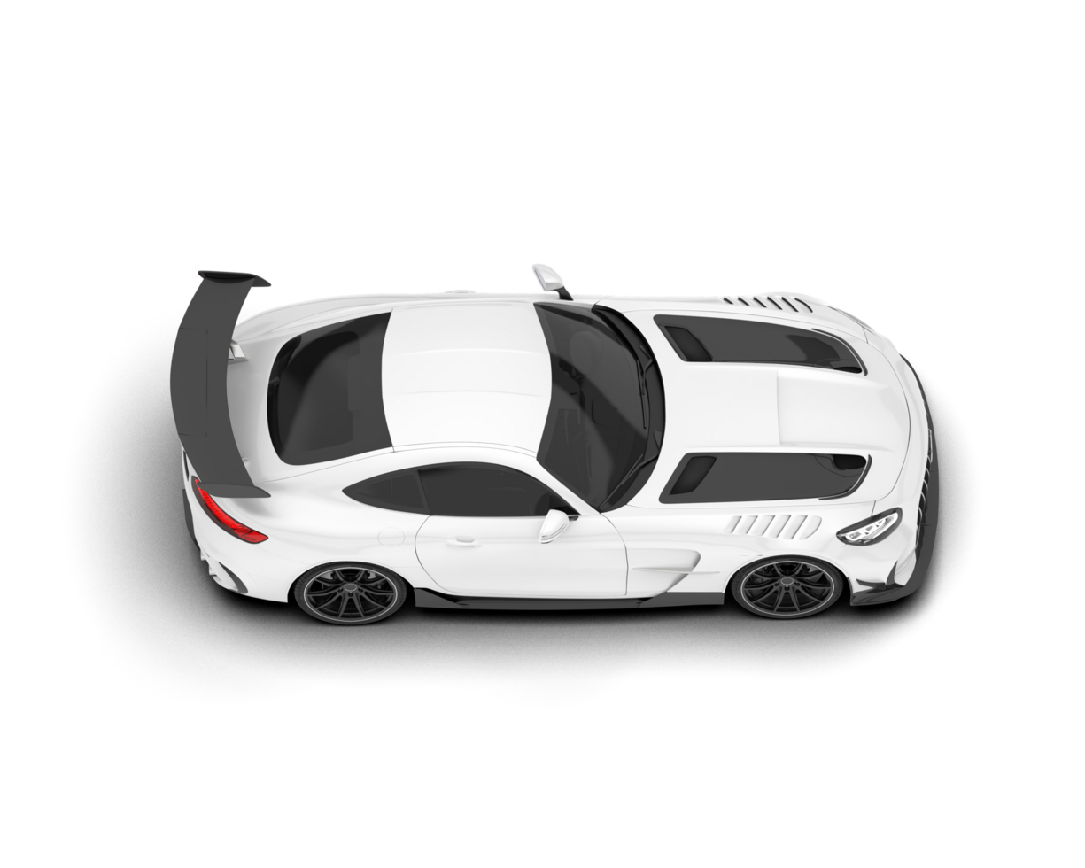 White sport car on transparent background. 3d rendering - illustration png