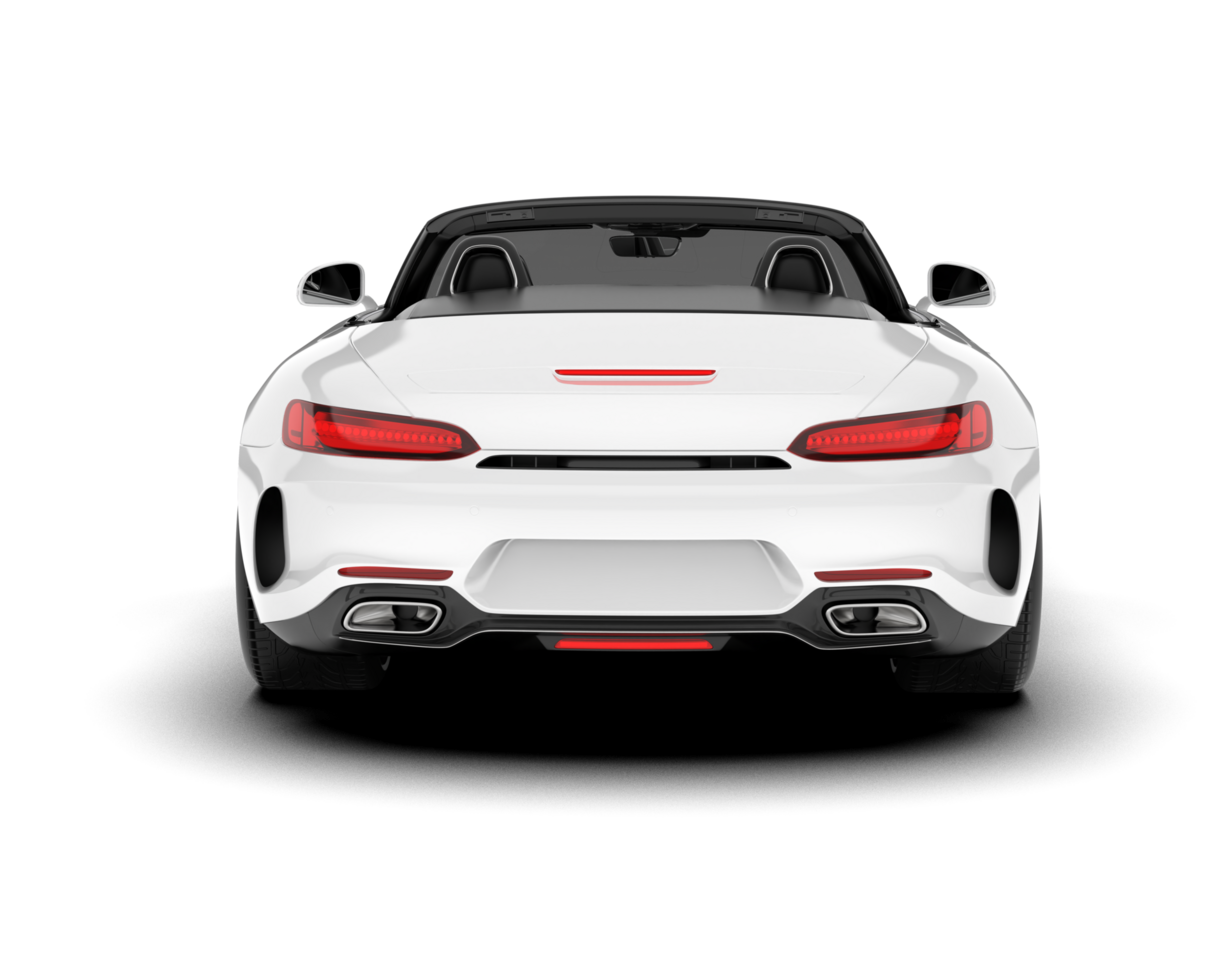 White sport car on transparent background. 3d rendering - illustration png