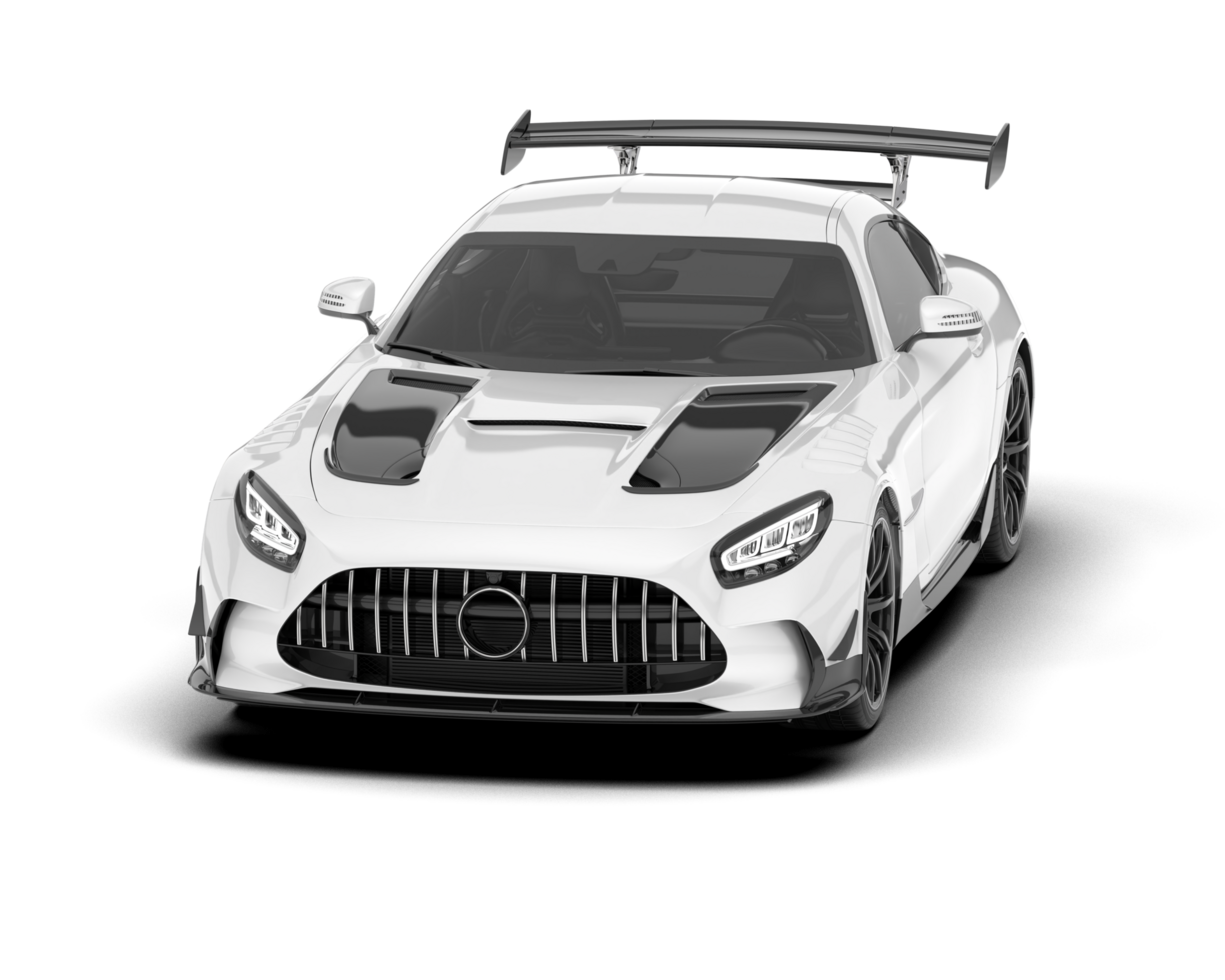 White sport car on transparent background. 3d rendering - illustration png