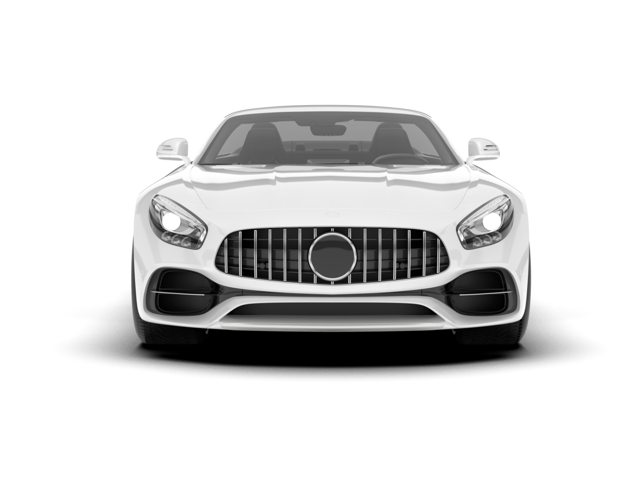 White sport car on transparent background. 3d rendering - illustration png