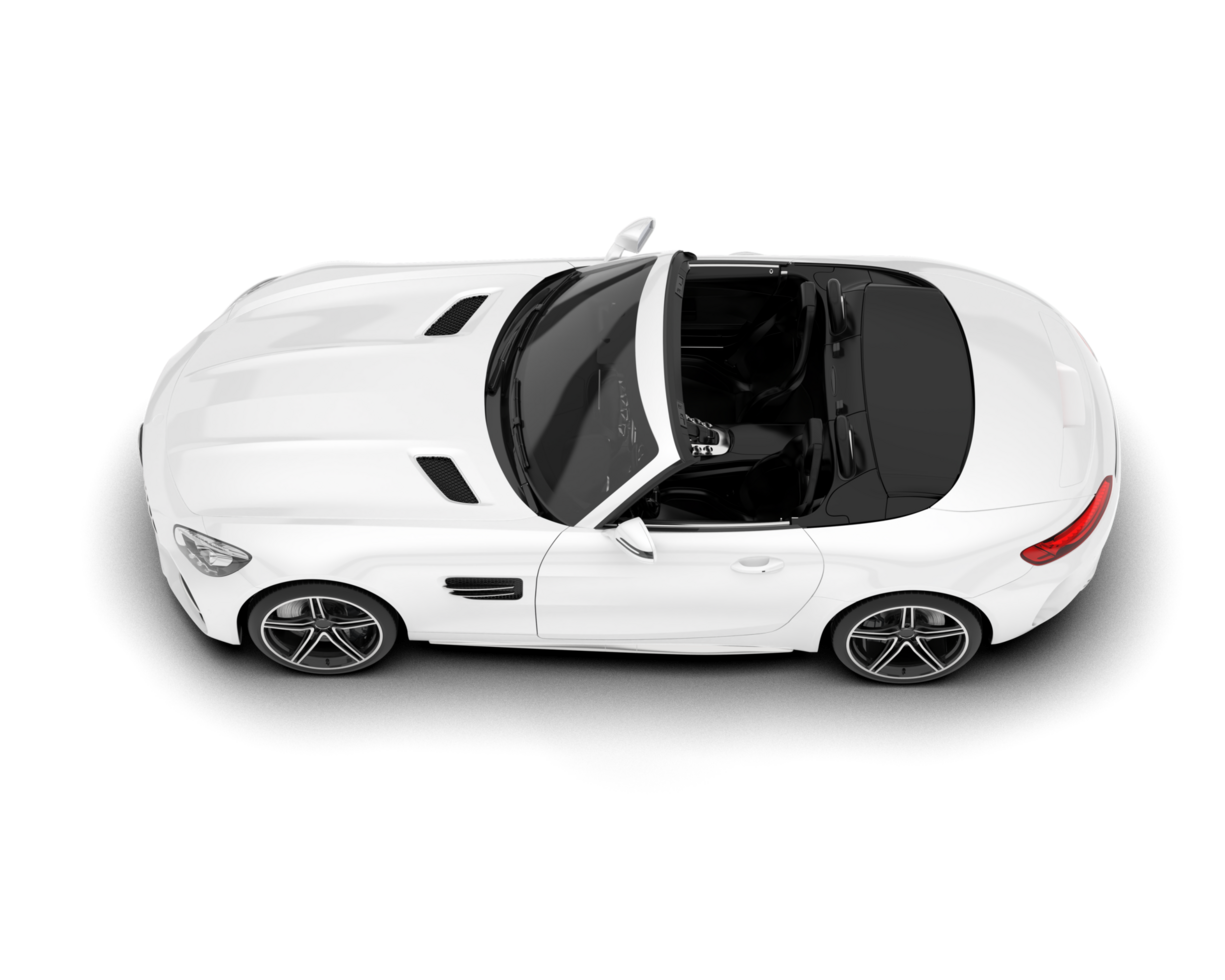 White sport car on transparent background. 3d rendering - illustration png