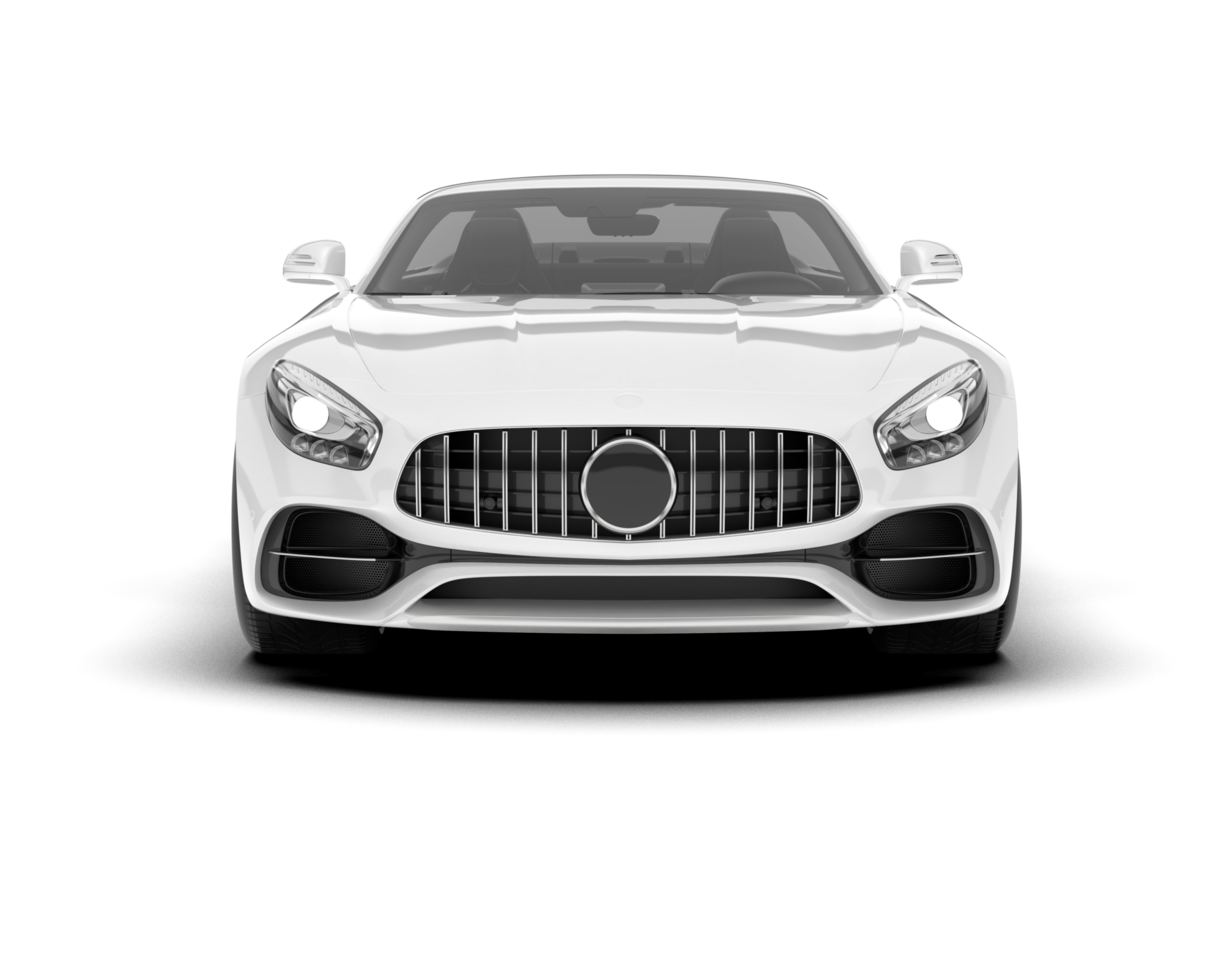 White sport car on transparent background. 3d rendering - illustration png