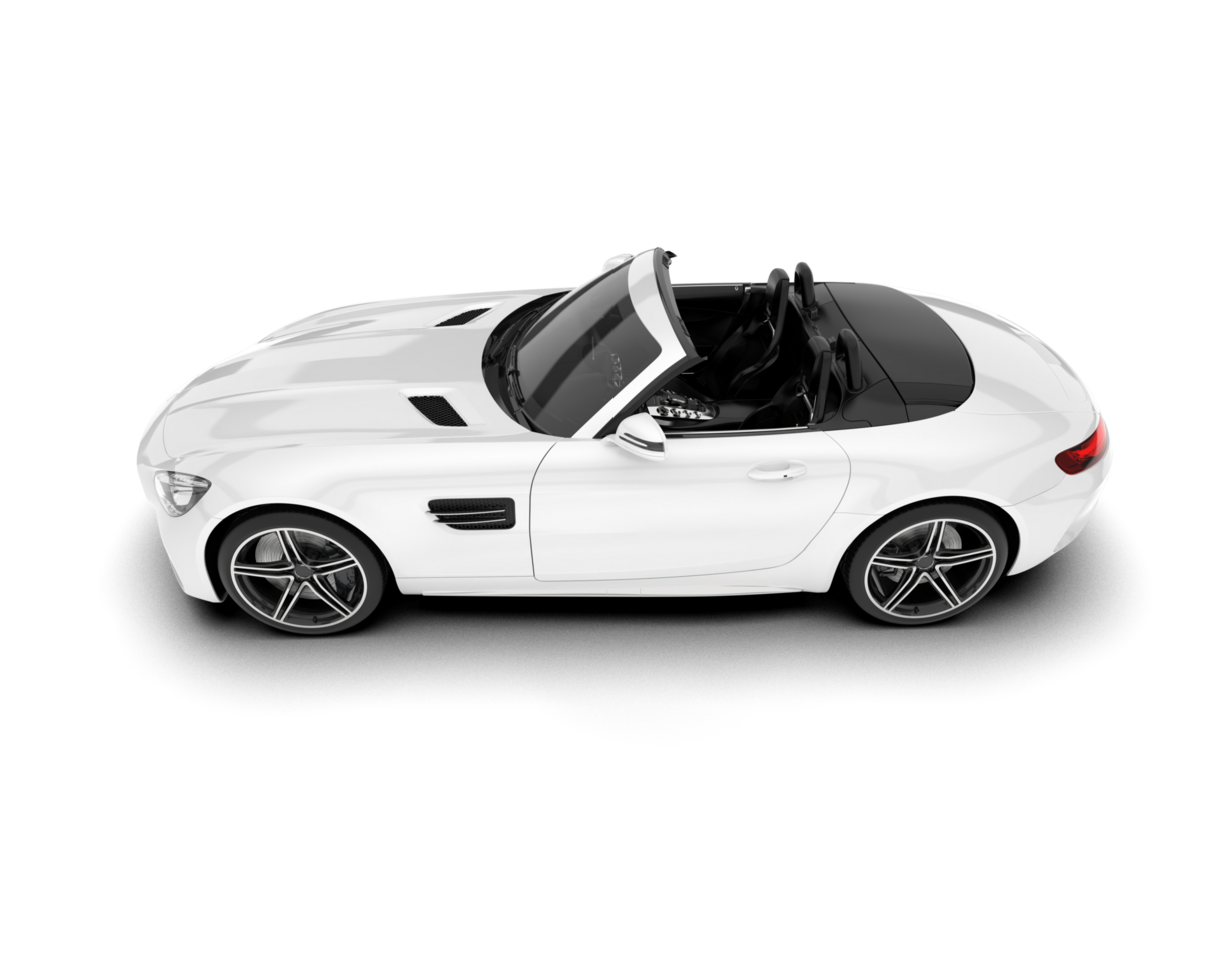 White sport car on transparent background. 3d rendering - illustration png