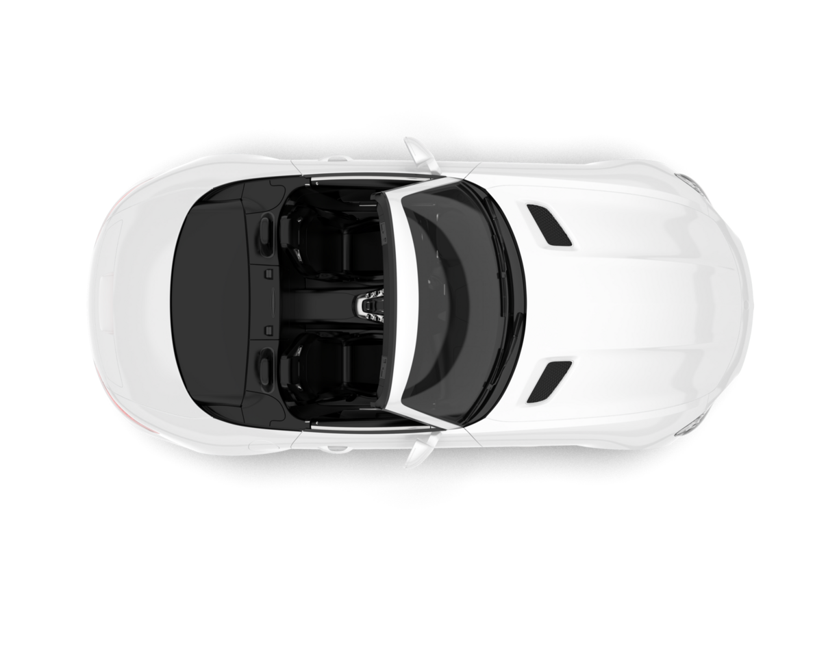 White sport car on transparent background. 3d rendering - illustration png
