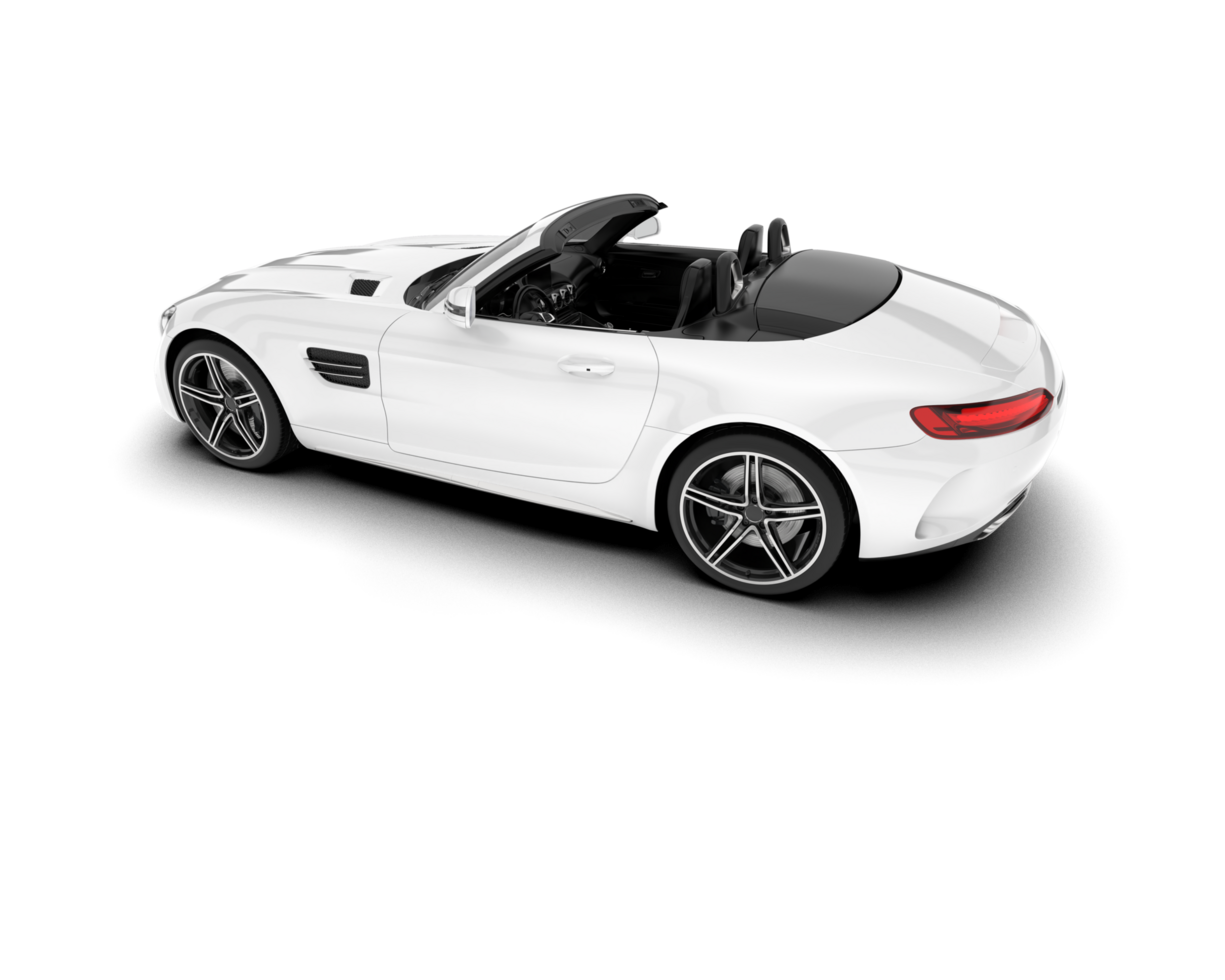 White sport car on transparent background. 3d rendering - illustration png