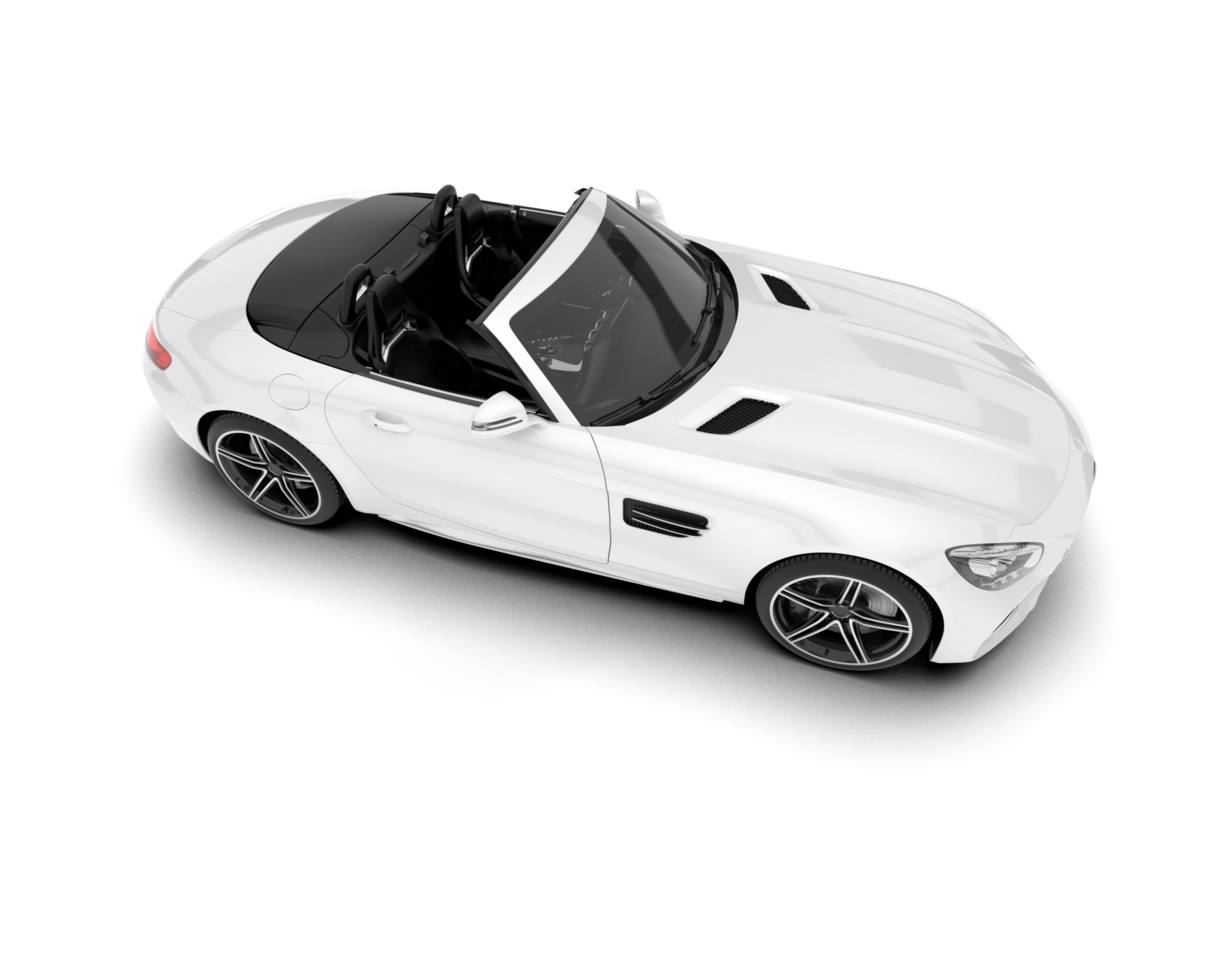 White sport car on transparent background. 3d rendering - illustration png