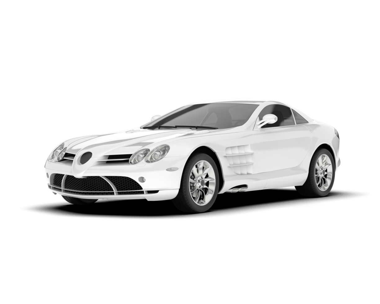 White sport car on transparent background. 3d rendering - illustration png