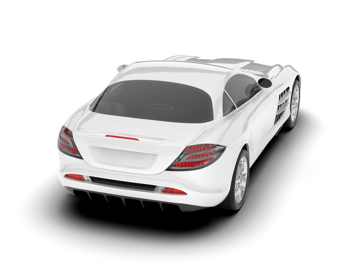 White sport car on transparent background. 3d rendering - illustration png