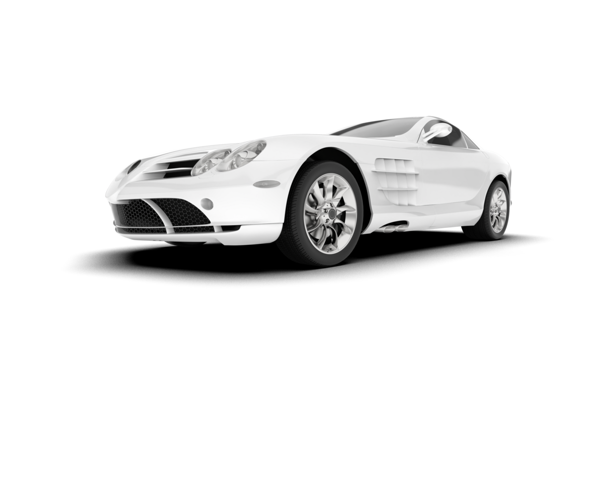 White sport car on transparent background. 3d rendering - illustration png