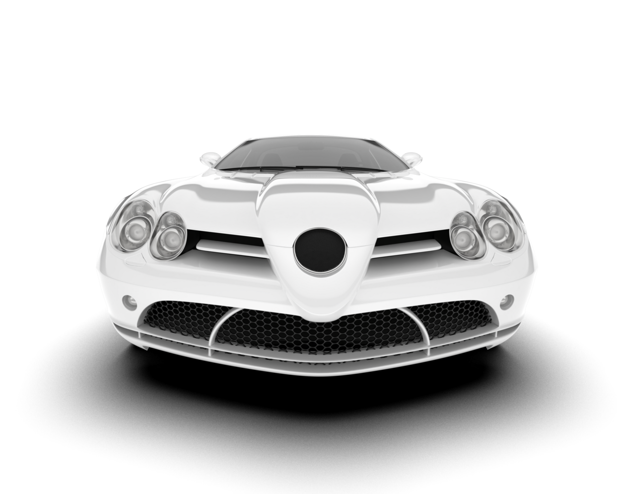 White sport car on transparent background. 3d rendering - illustration png