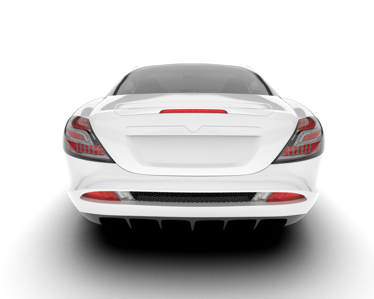 White sport car on transparent background. 3d rendering - illustration png