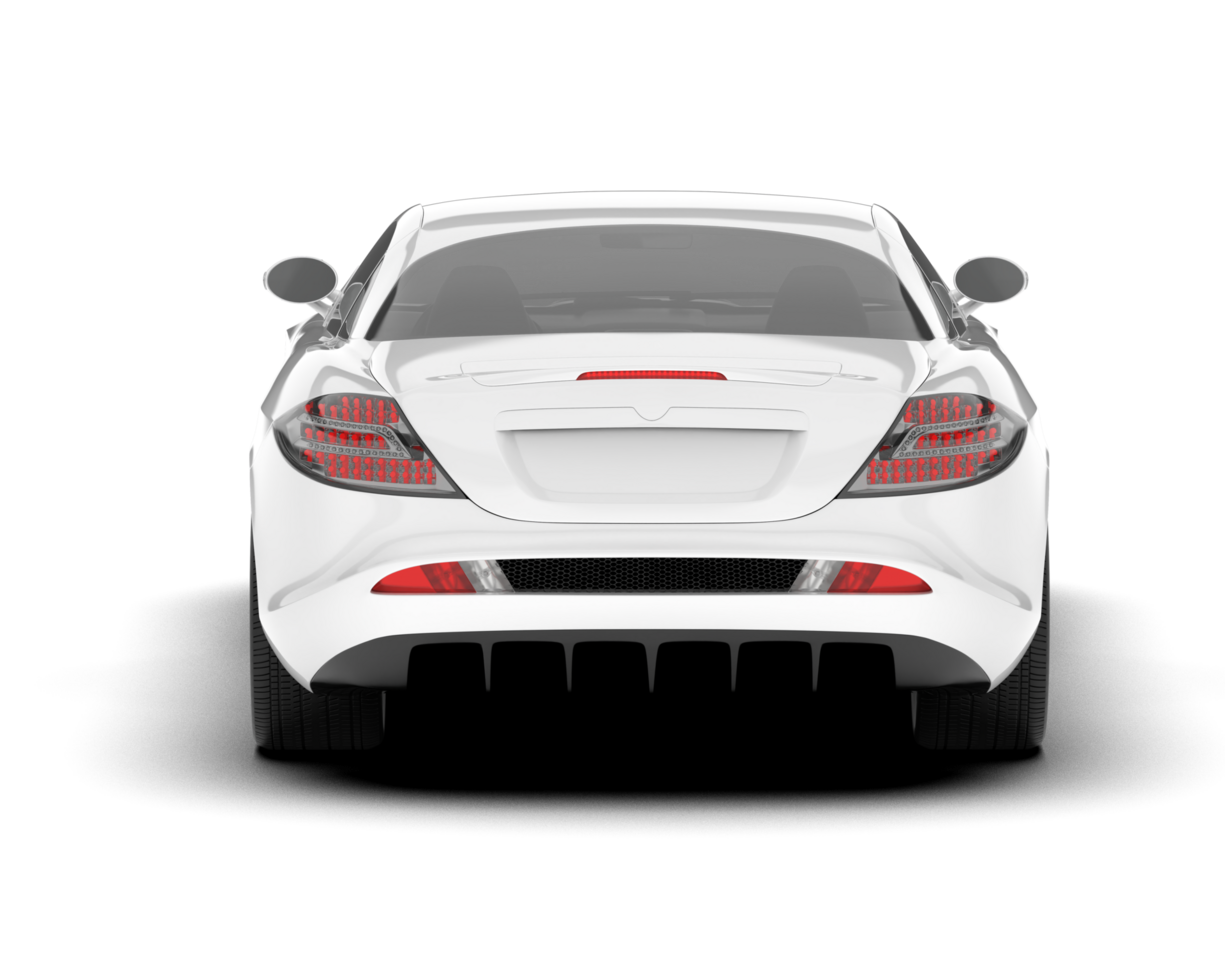 White sport car on transparent background. 3d rendering - illustration png