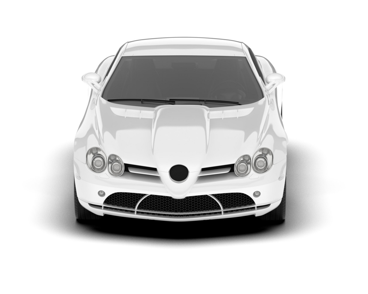 White sport car on transparent background. 3d rendering - illustration png