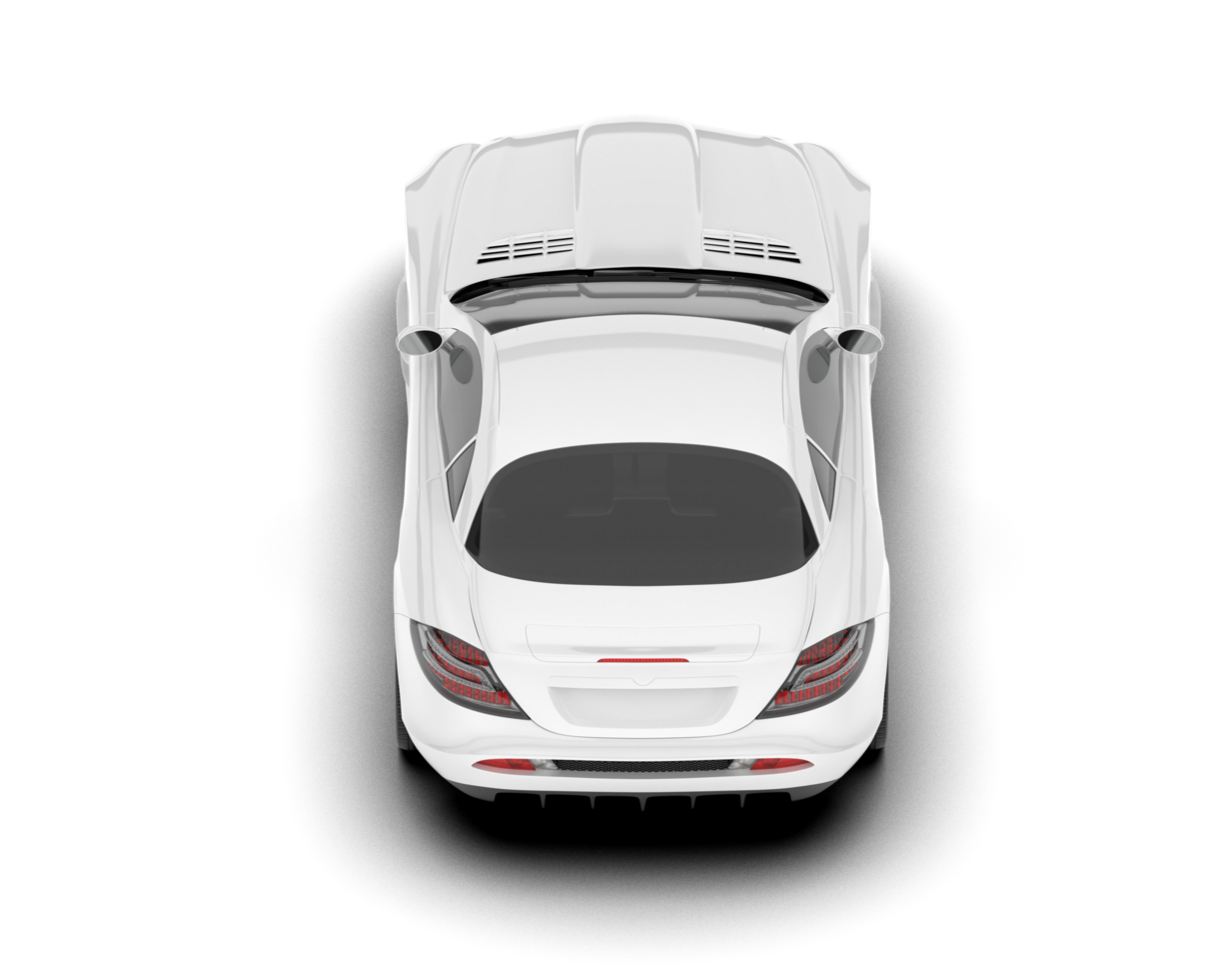 White sport car on transparent background. 3d rendering - illustration png